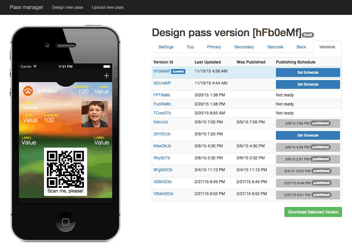 Apple Pass™ visual designer screenshot 3