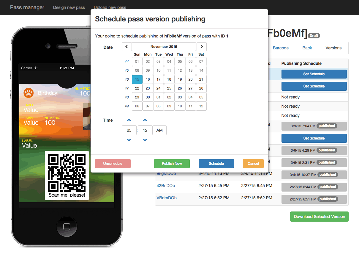 Apple Pass™ visual designer screenshot 4