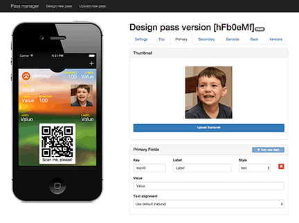 Apple Pass™ visual designer screenshot 2